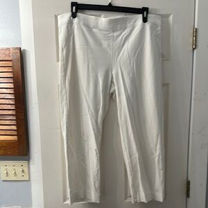 White Cropped Wide-Leg Pants with Textured Fabric